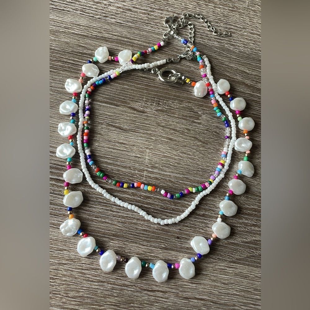Multiple layer necklaces stack A176 - Picture 3 of 4